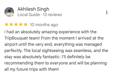 Google review from Akhilesh Singh