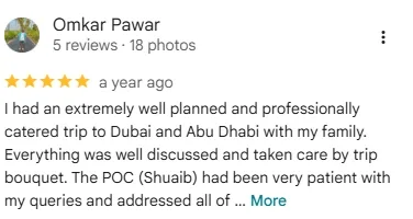 Google review from Omkar Pawar