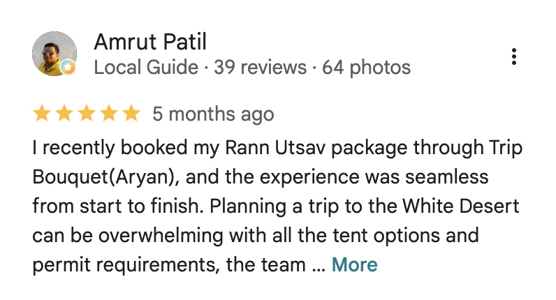 Google review from Amrut Patil